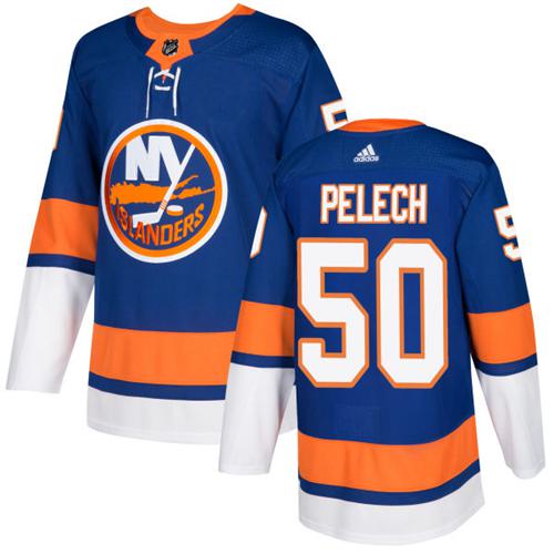 Adidas Islanders #50 Adam Pelech Royal Blue Home Authentic Stitched NHL Jersey